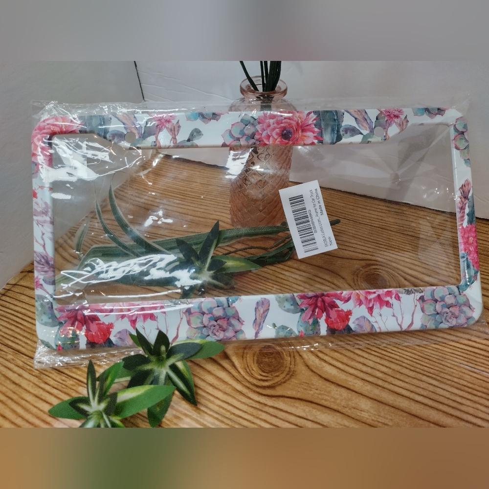 Floral License Plate Cover